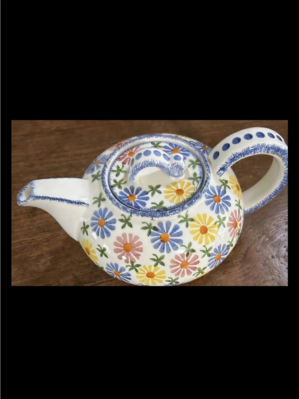 Vintage Germany Hand Painted Teapot Kettle Flowers Floral Details